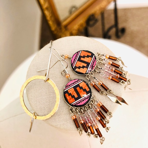 Vintage Southwestern Earrings & Dainty Bracelet - Picture 4 of 13